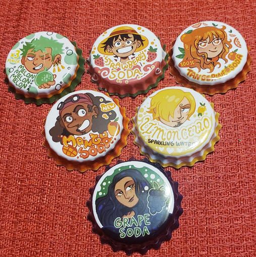 Pirate Bottle Cap Buttons